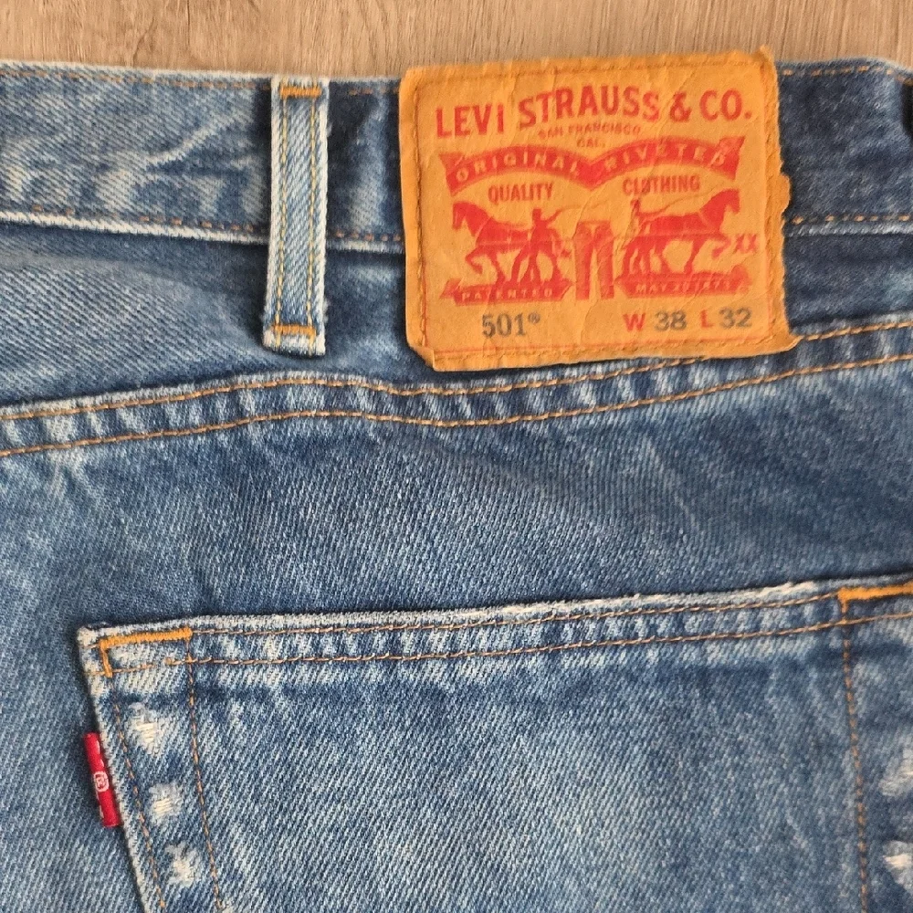 Levi's 501 Straight-Leg Distressed Jeans